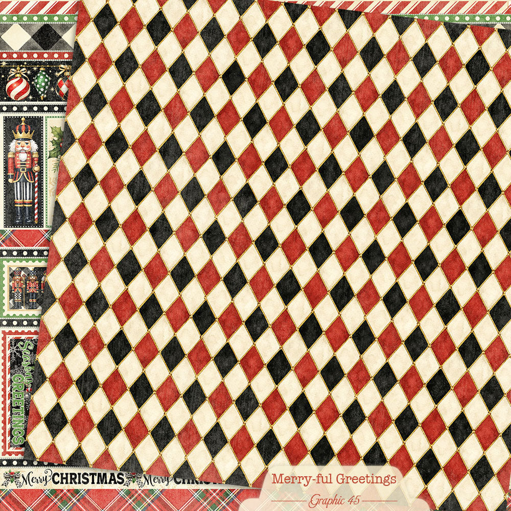 Merry-ful Greetings Borders 12×12 Paper