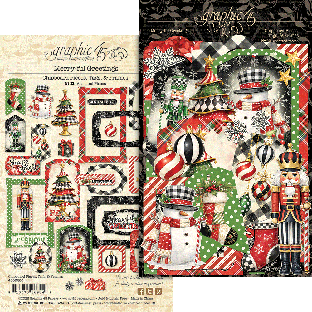 Merry-ful Greetings Chipboard Pieces, Tags & Frames