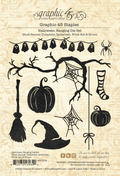Halloween Hanging Die Set – Ghost Banner, Pumpkins, Spiderweb, Witch Hat & Broom