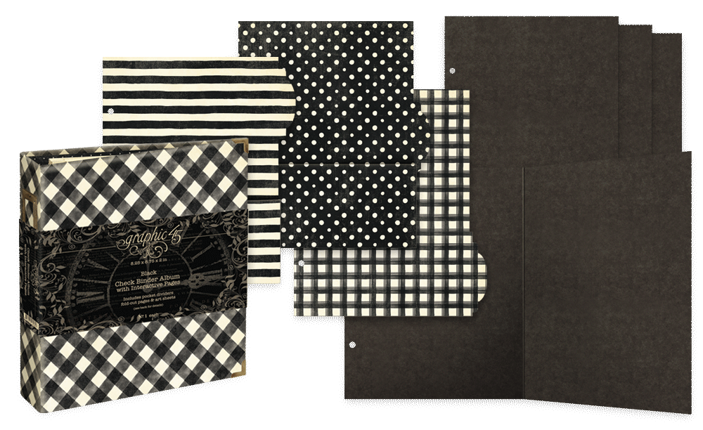 Check Binder Album with Interactive Pages — Black