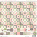 SEI Aunt Gerti's Garden Sidekicks Cardstock Stickers — alphabet tiles in coral, sage and gray plus sentiment word stickers