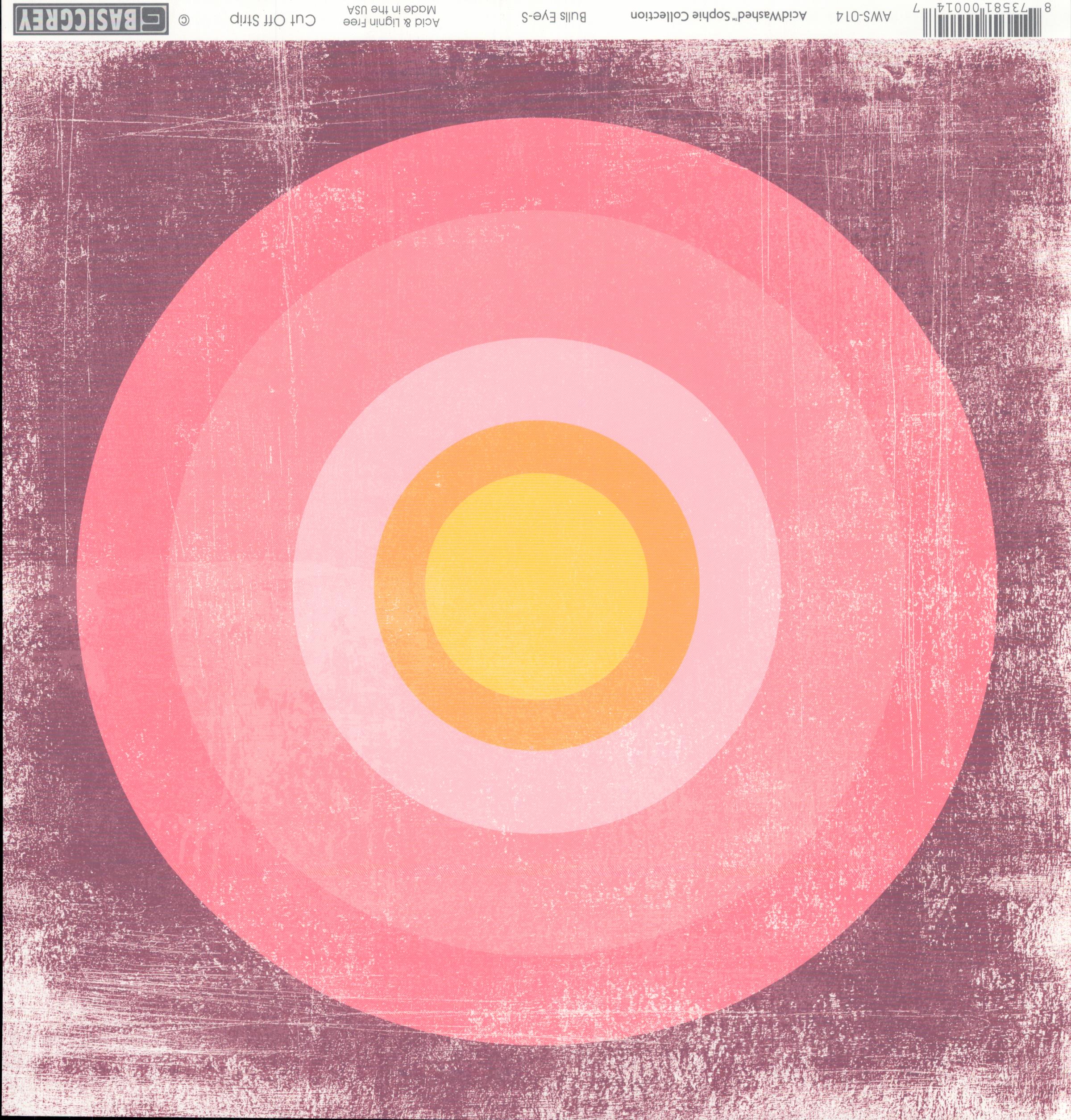 Basic Grey Bulls Eye-S - AcidWashed Sophie Collection 12x12 cardstock