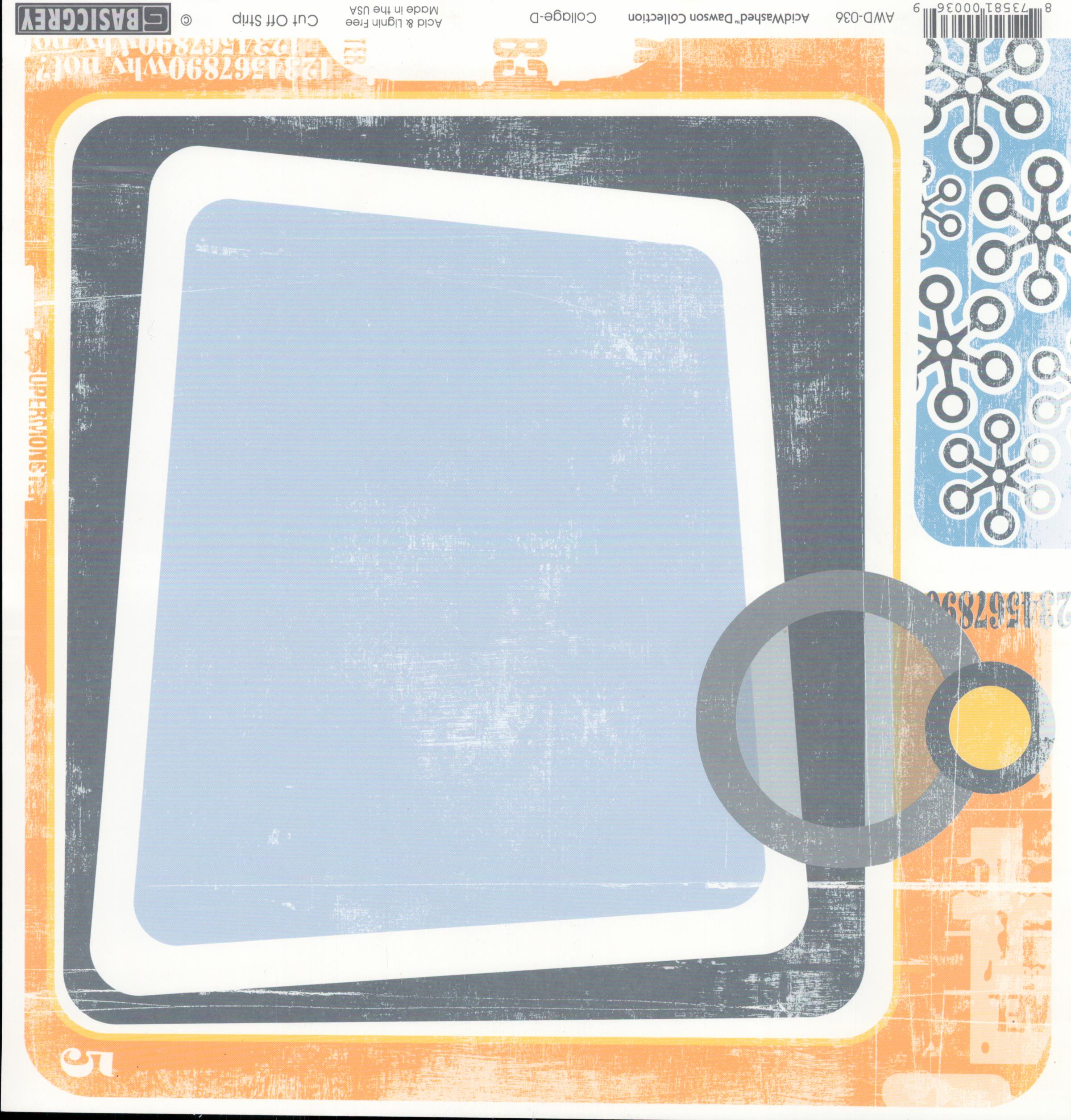 Basic Grey Collage-D - AcidWashed Dawson Collection 12x12 cardstock