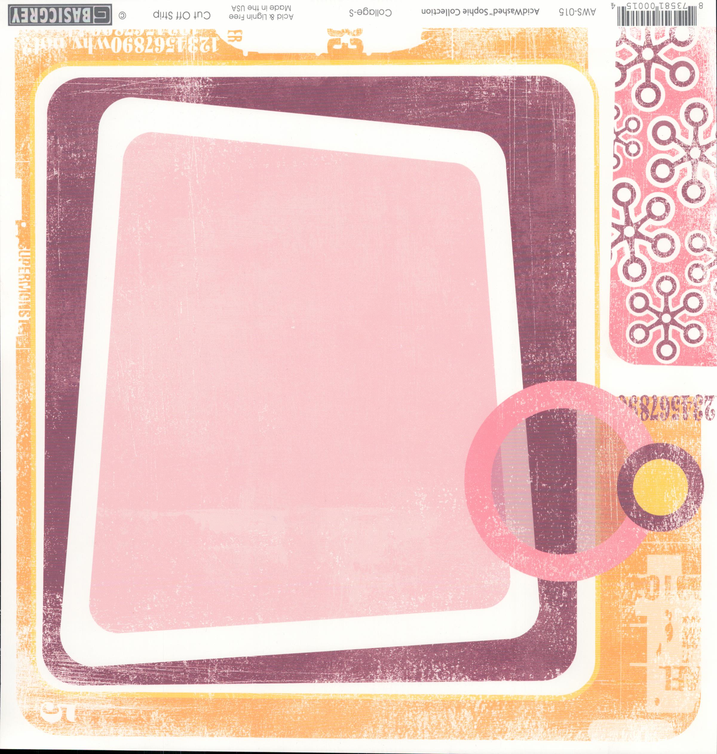 Basic Grey Collage-S - AcidWashed Sophie Collection 12x12 cardstock