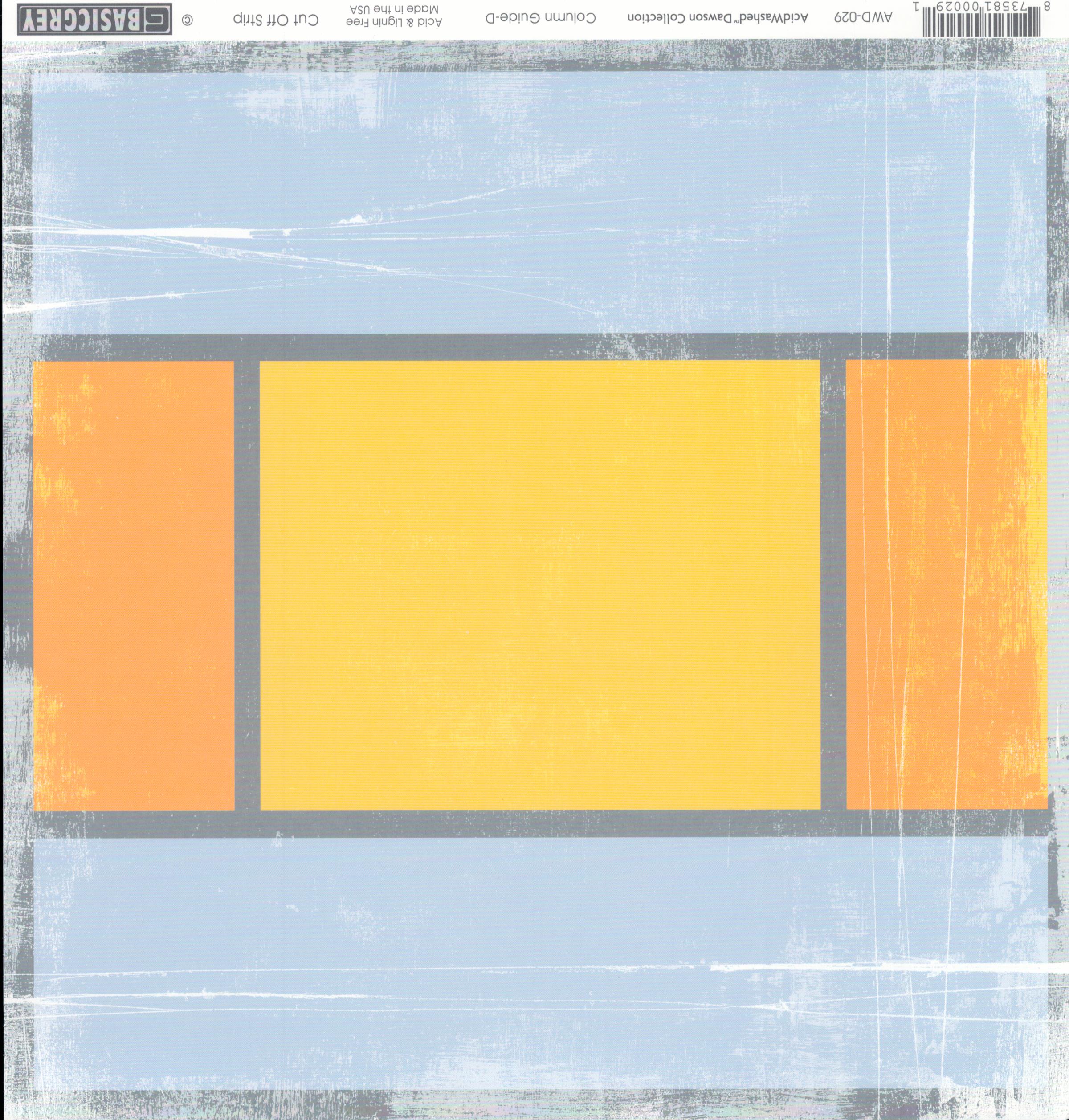 Basic Grey Column Guide-D - AcidWashed Dawson Collection 12x12 cardstock