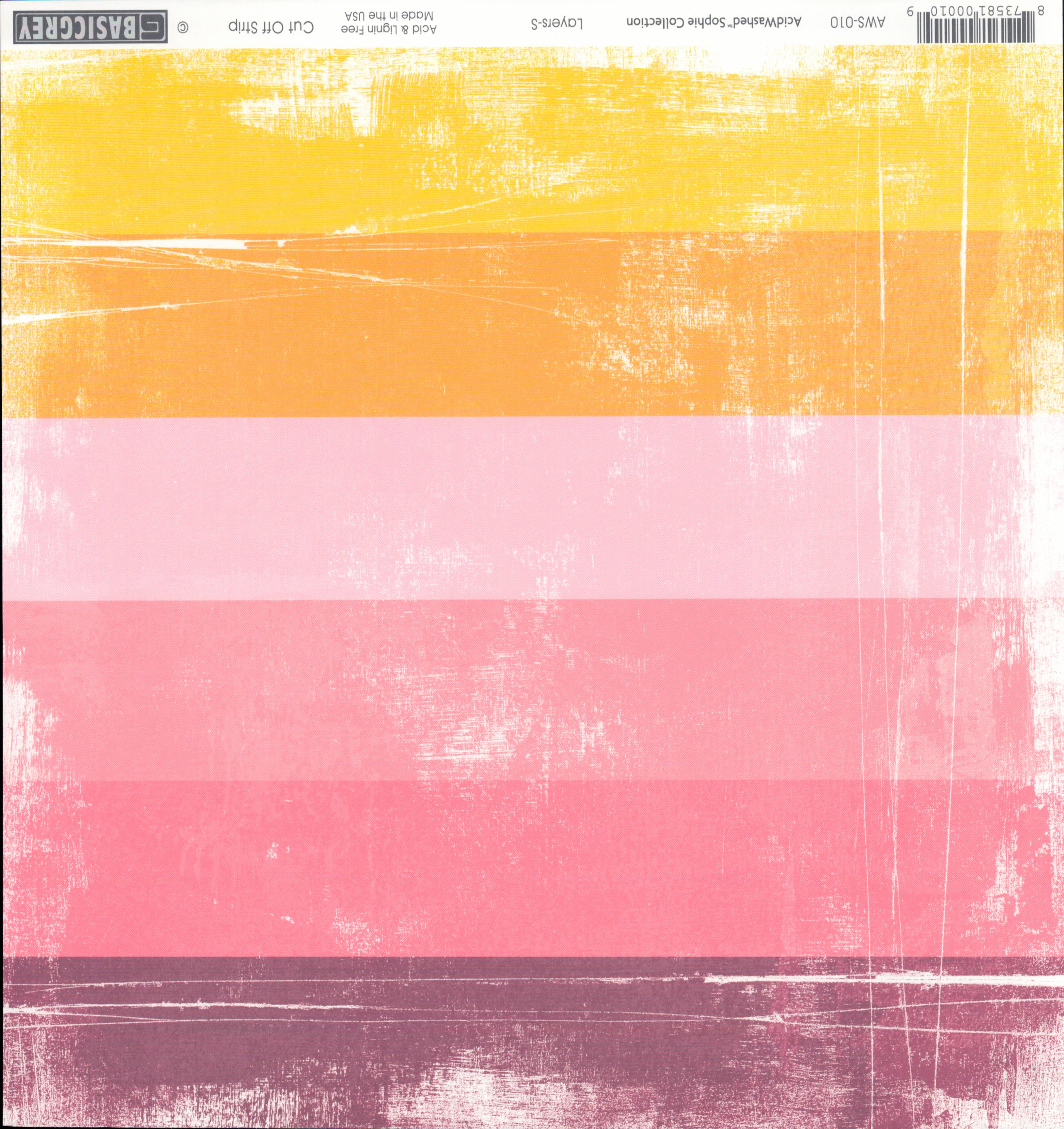Basic Grey Layers-S - AcidWashed Sophie Collection 12x12 cardstock