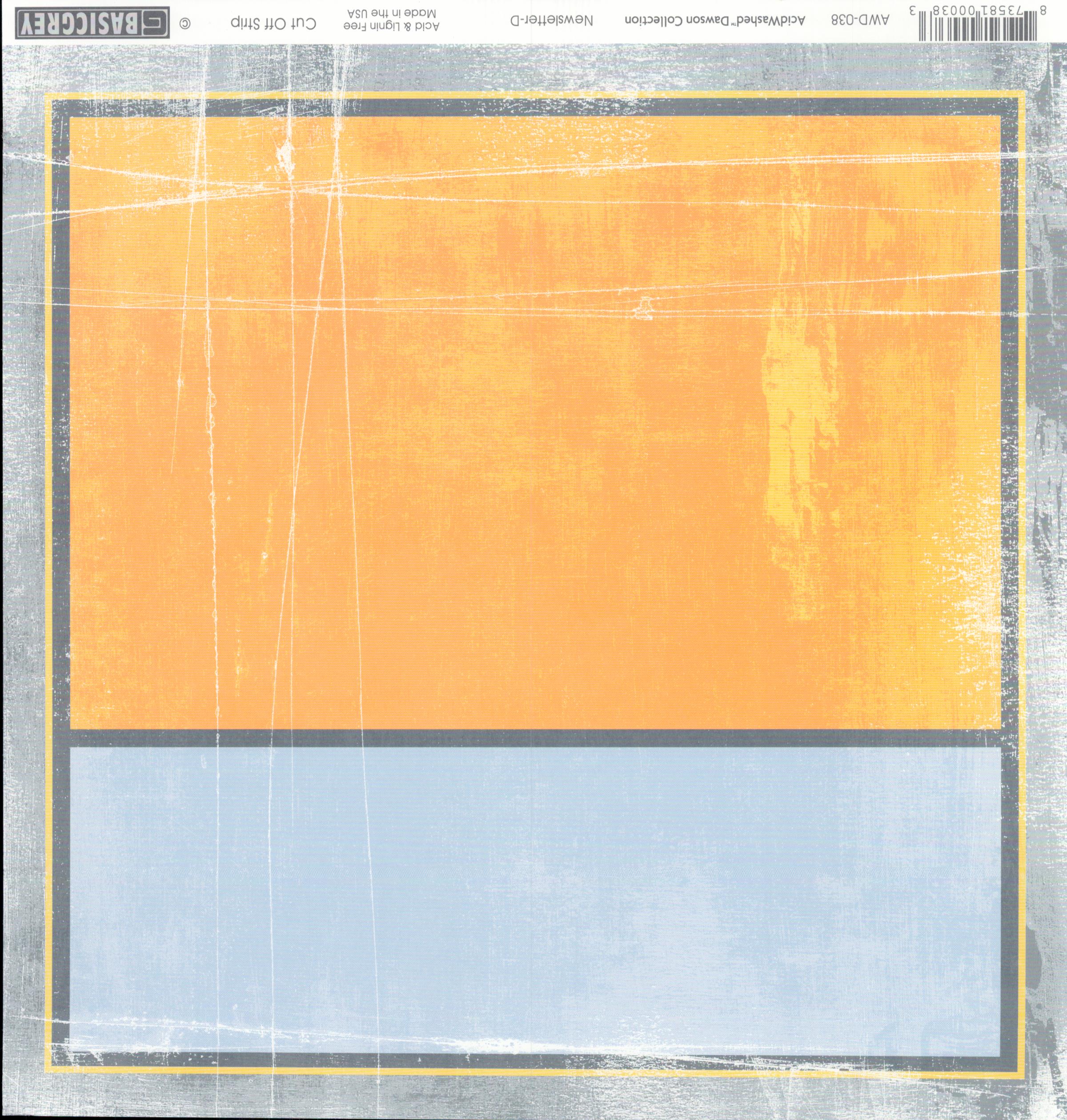 Basic Grey Newsletter-D - AcidWashed Dawson Collection 12x12 cardstock