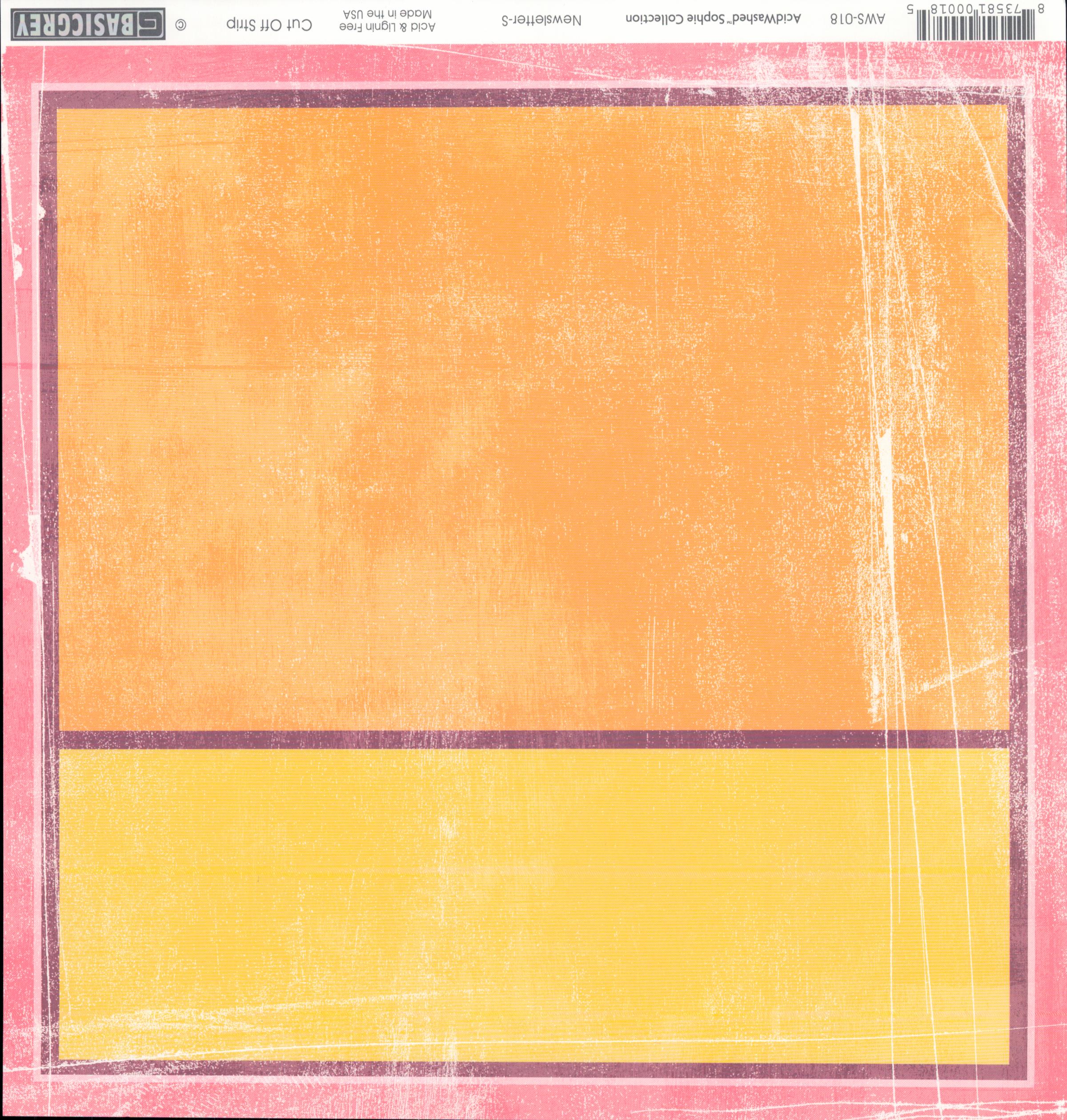 Basic Grey Newsletter-S - AcidWashed Sophie Collection 12x12 cardstock