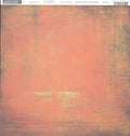 Orange Cream 12x12 cardstock by BasicGrey Aged and Confused Sublime Collection, featuring a soft peachy coral orange distressed background with golden brown and sage teal edges and subtle hand-drawn line details
