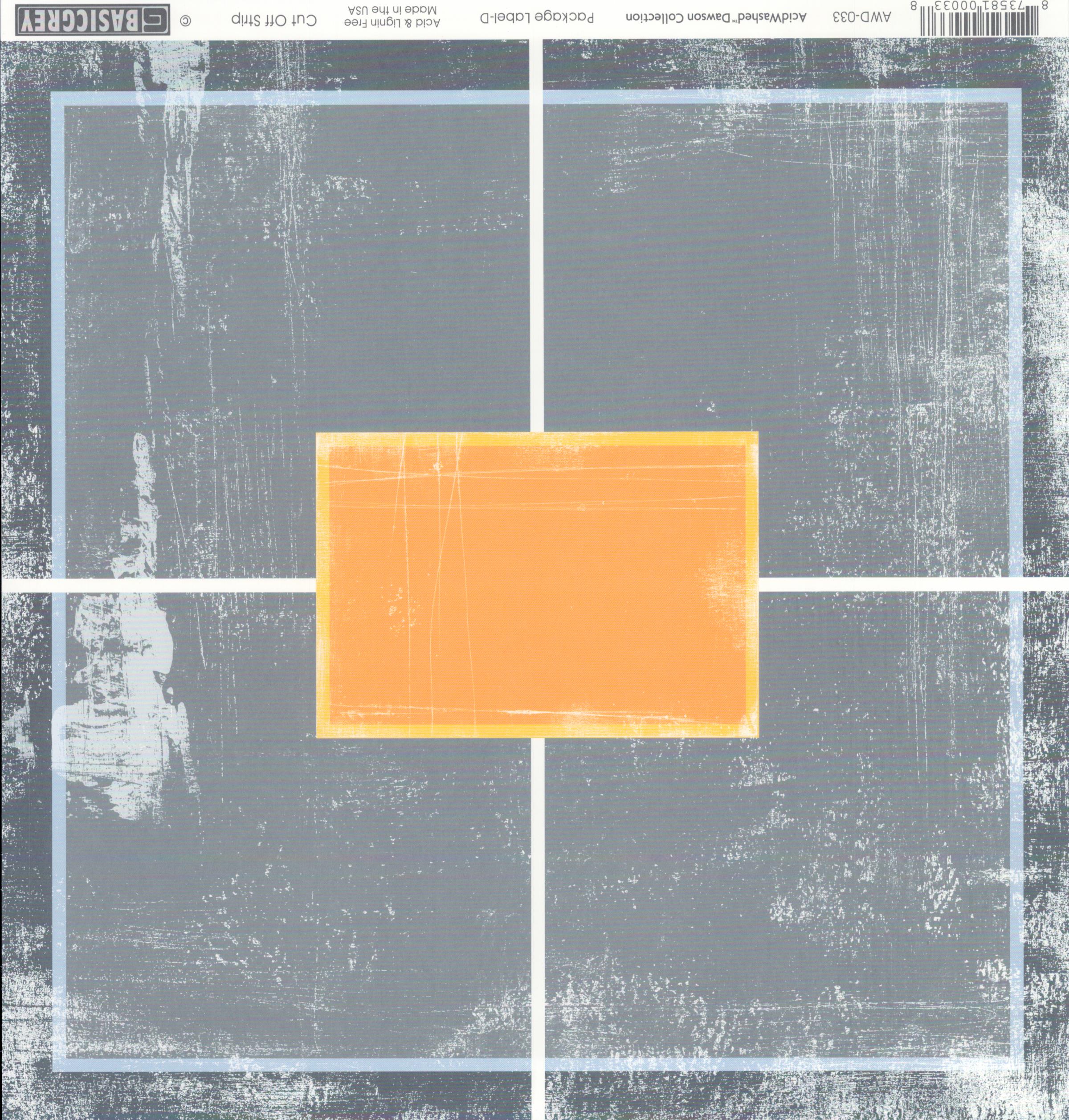 Basic Grey Package Label-D - AcidWashed Dawson Collection 12x12 cardstock