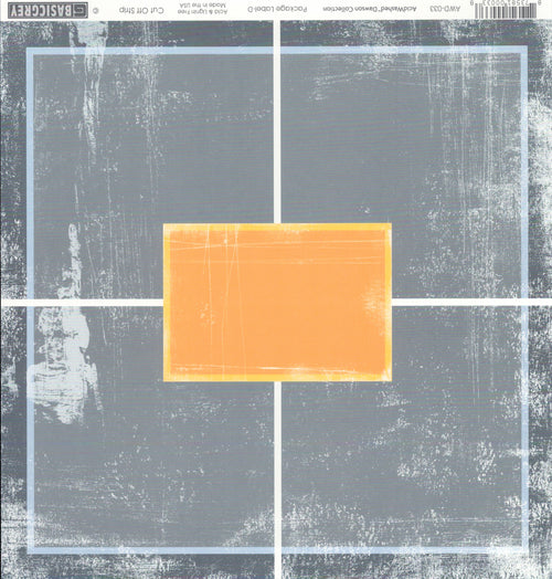 Basic Grey Package Label-D - AcidWashed Dawson Collection 12x12 cardstock