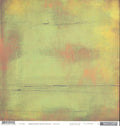 Pistachio 12x12 cardstock by BasicGrey Aged and Confused Sublime Collection, featuring a soft pale yellow-green pistachio distressed background with warm coral orange and golden yellow glowing through the edges and subtle hand-drawn line details