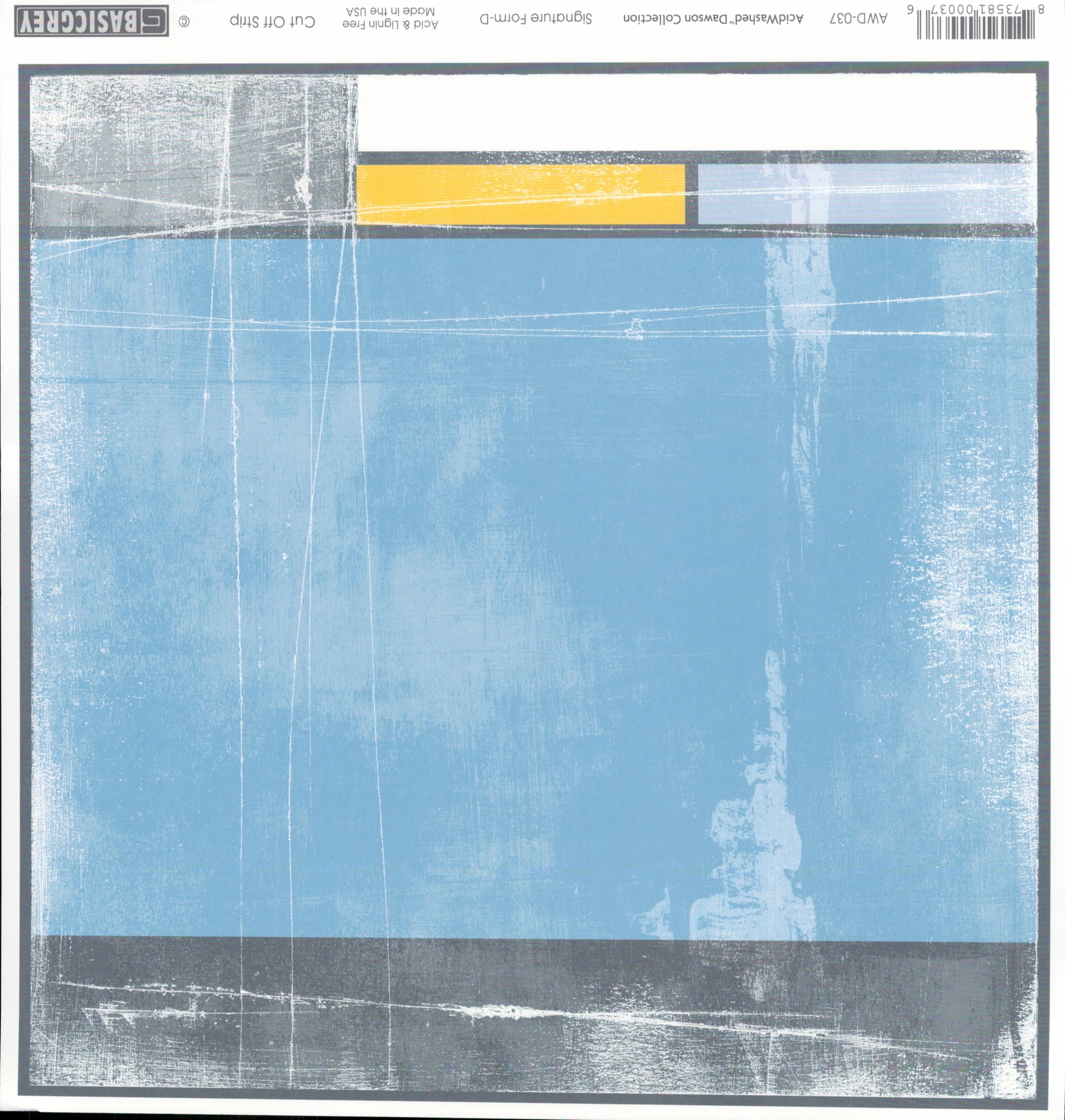 Basic Grey Signature Form-D - AcidWashed Dawson Collection 12x12 cardstock