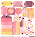 Basic Grey Sophie Tags & Labels die-cut sheet - AcidWashed Sophie Collection 12x12