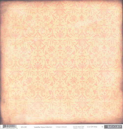 Basic Grey Vines in Bloom - SweetPea Alyssa Collection 12x12 cardstock