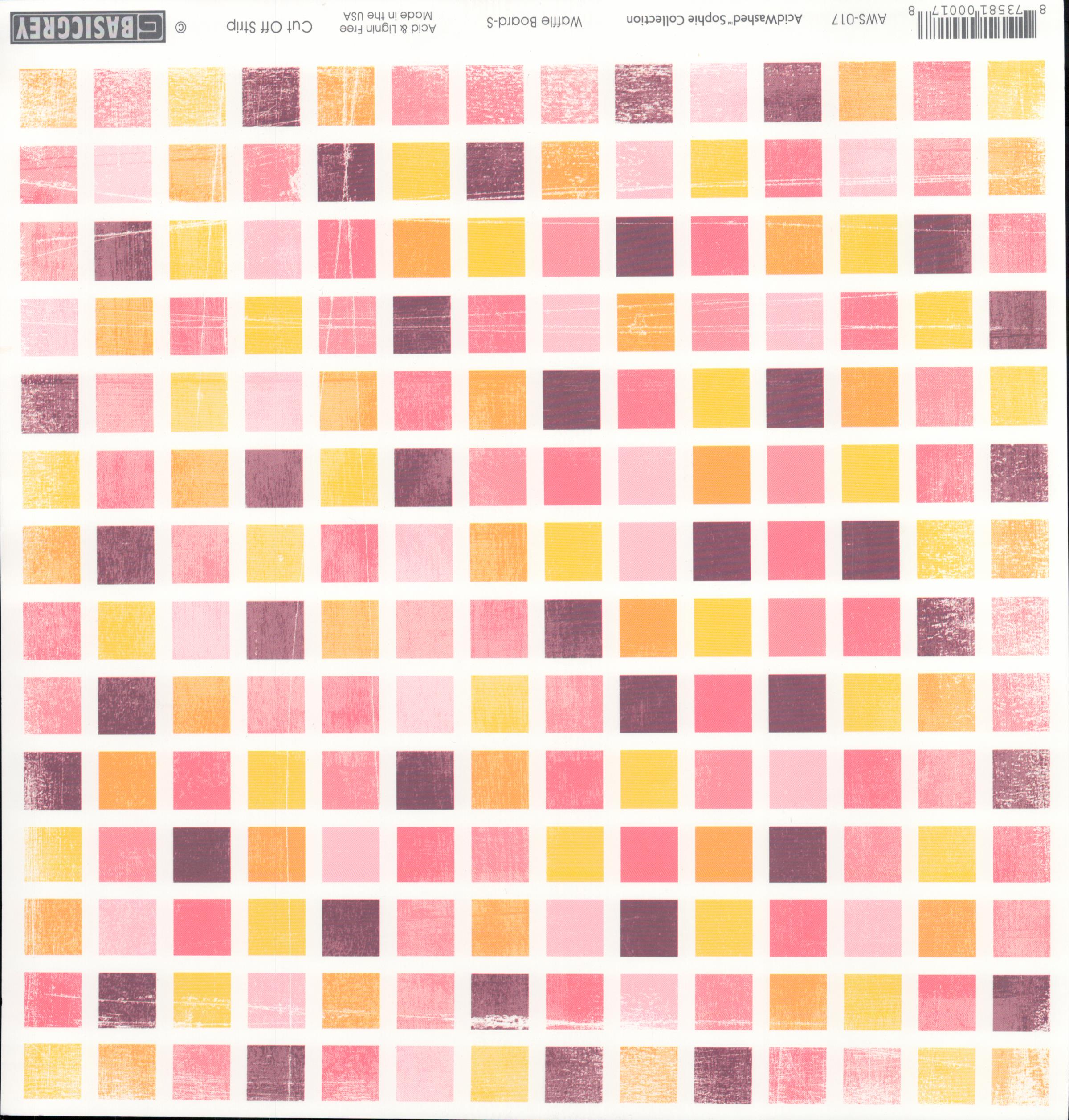 Basic Grey Waffle Board-S - AcidWashed Sophie Collection 12x12 cardstock