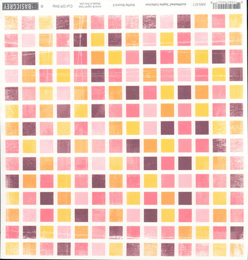 Basic Grey Waffle Board-S - AcidWashed Sophie Collection 12x12 cardstock