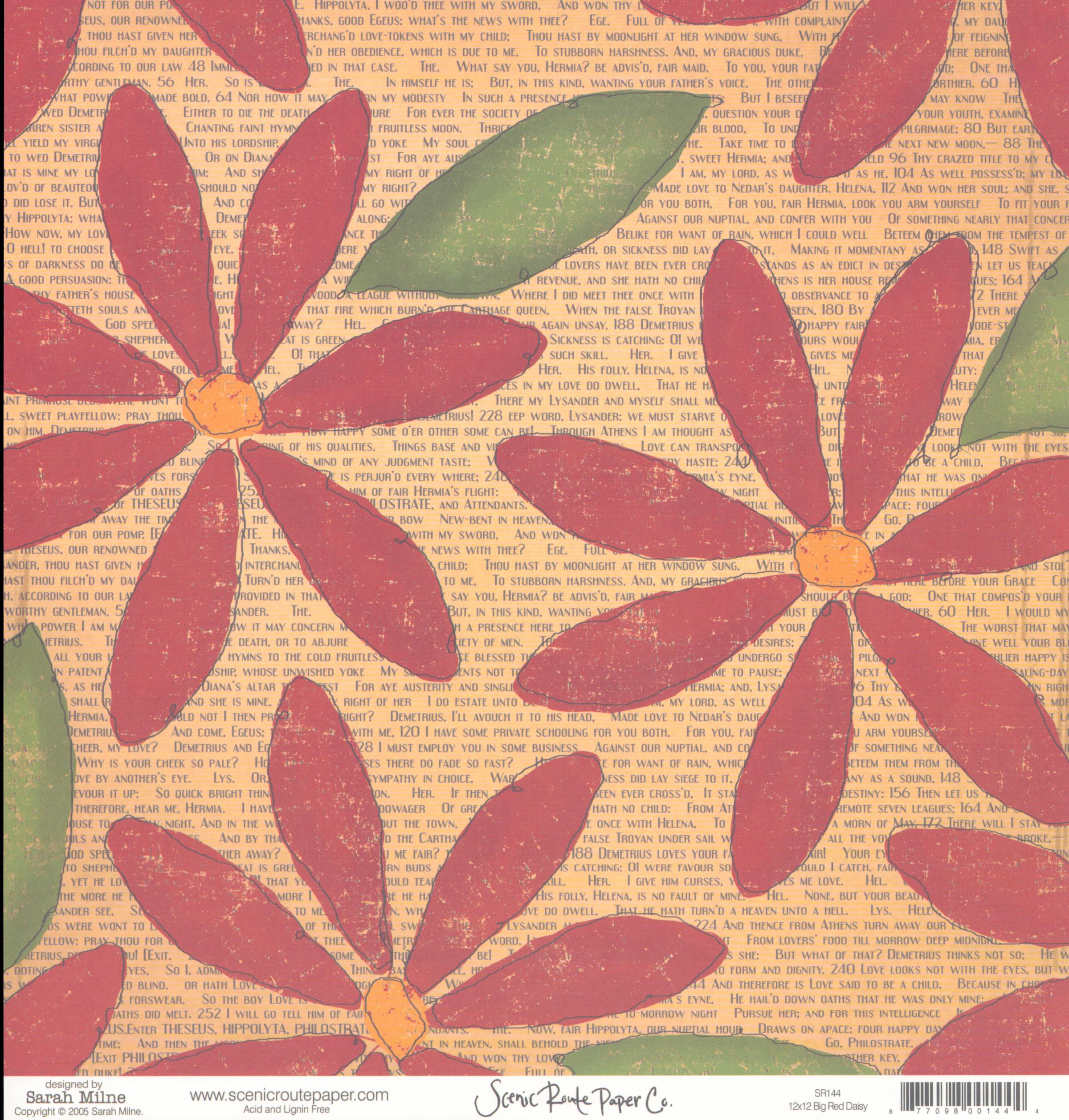 Big Red Daisy - Red Notebook