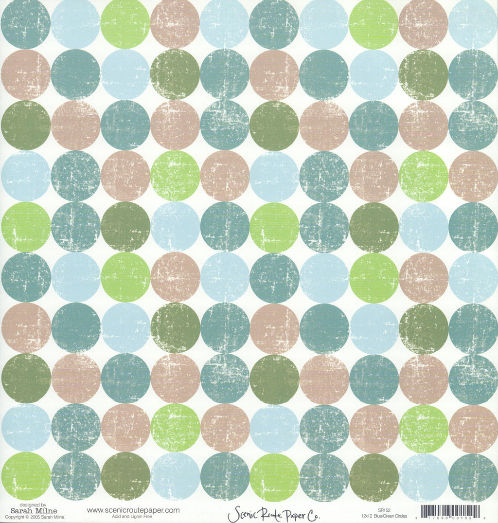 Blue Green Dots - Teal Script