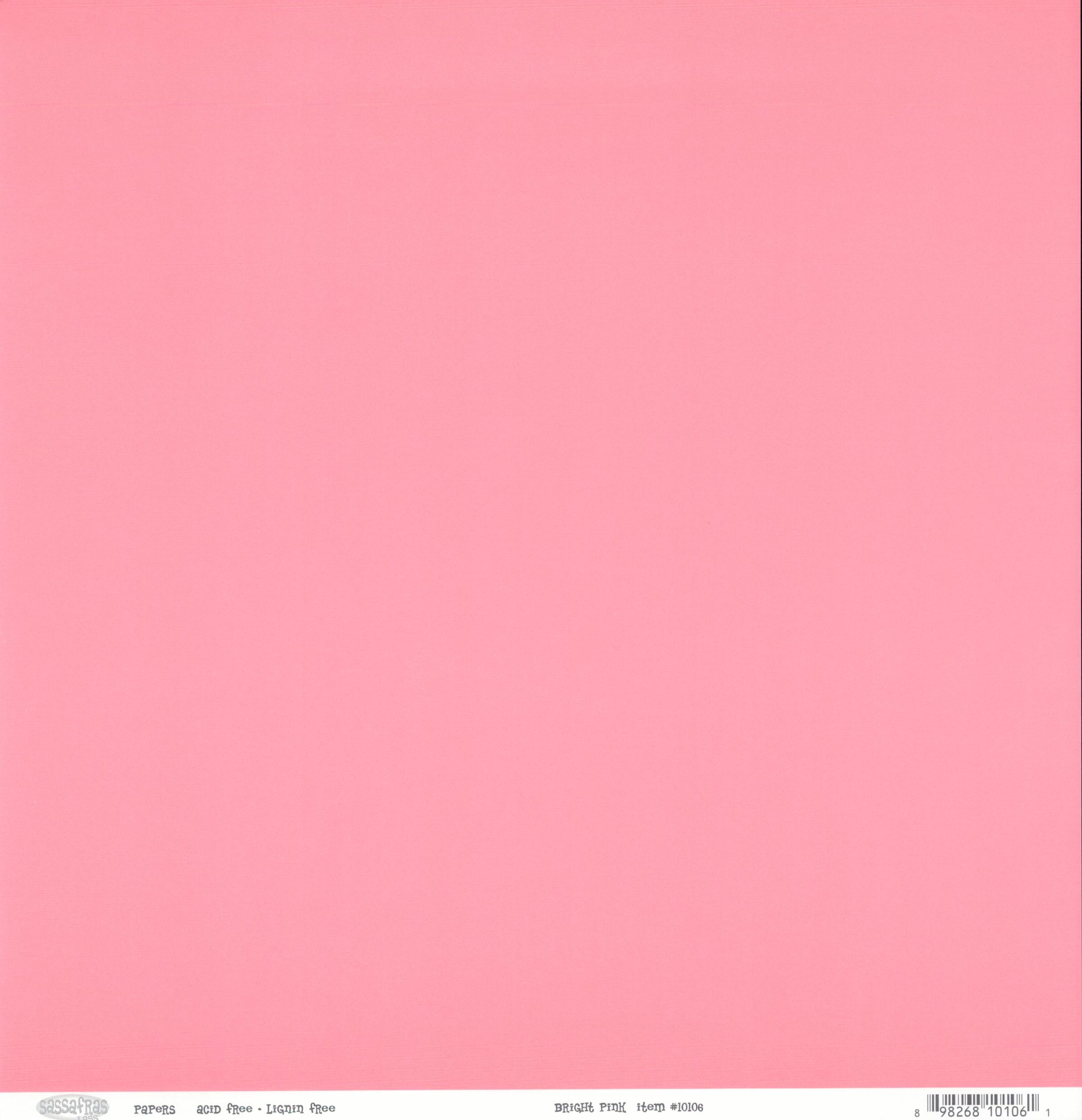 Sassafras Lass Bright Pink solid 12x12 cardstock