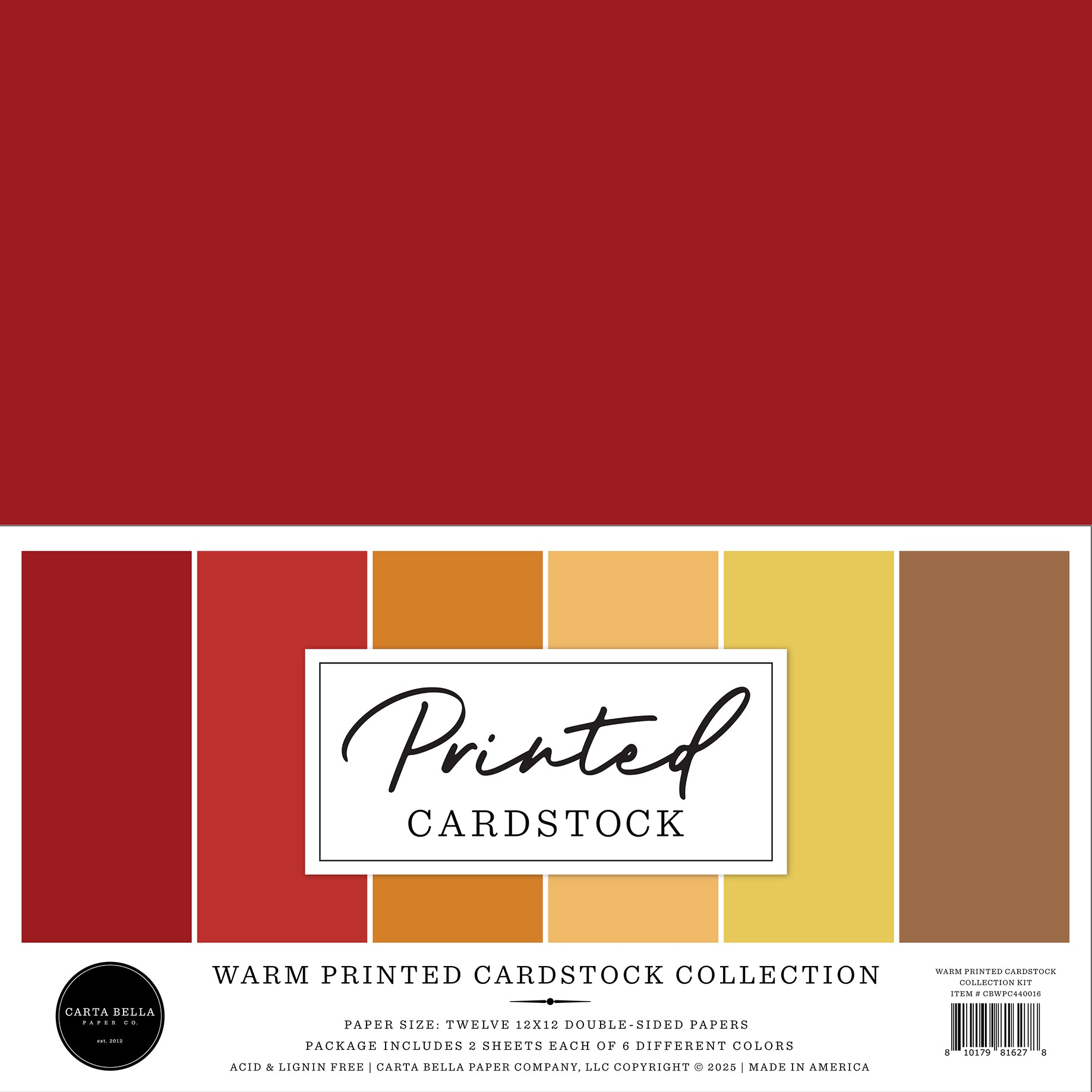 Warm Printed Cardstock Collection Kit
