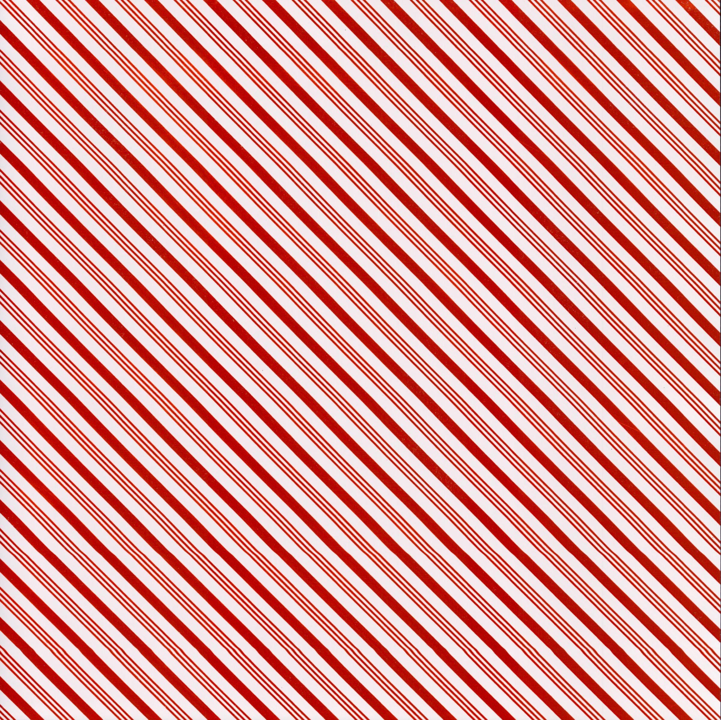 The Paper Studio Candy Cane Stripe Foil 12x12 Scrapbook Paper - red and white diagonal stripe foil pattern front