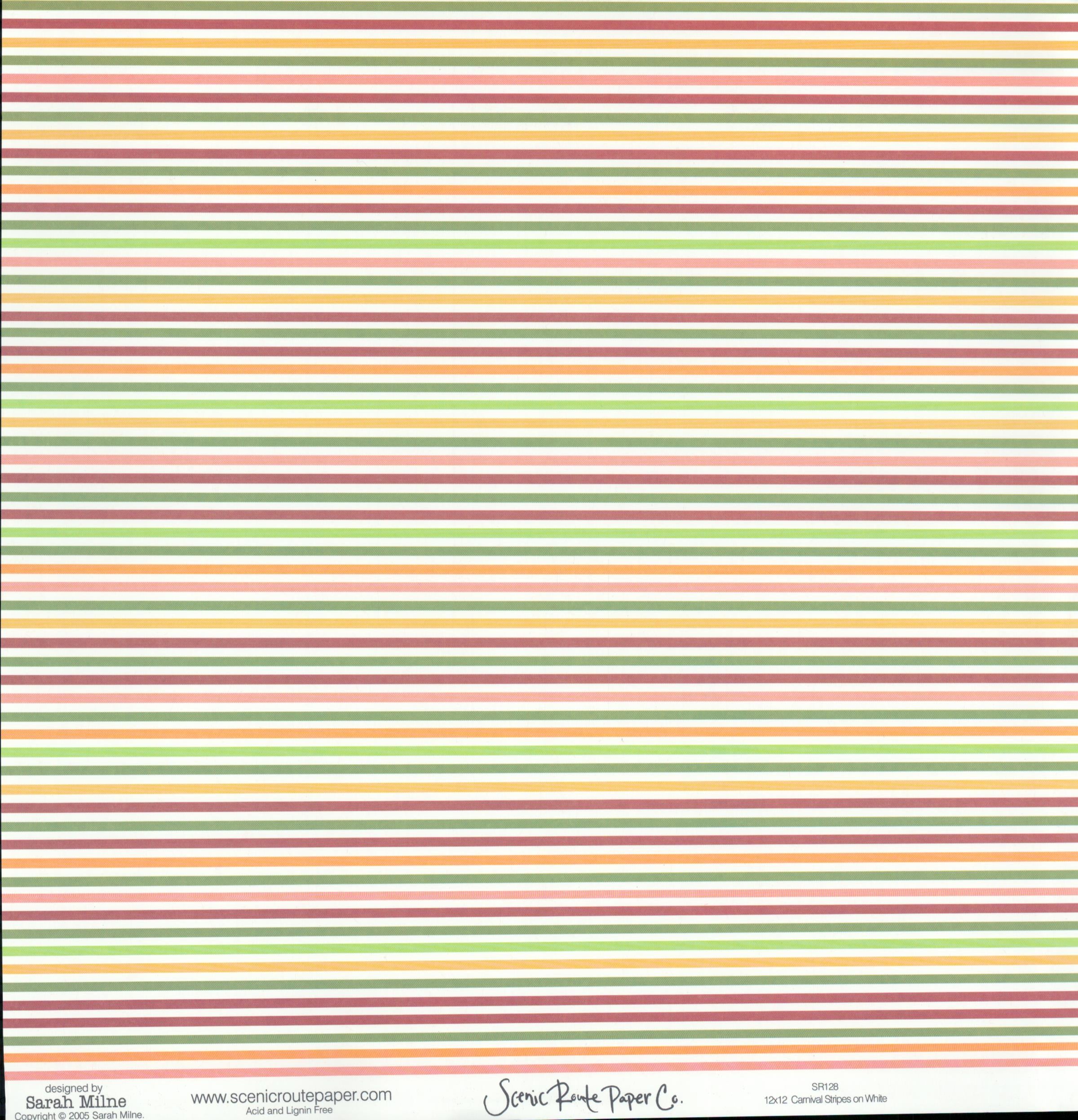 Random Words on White - Carnival Stripes on White