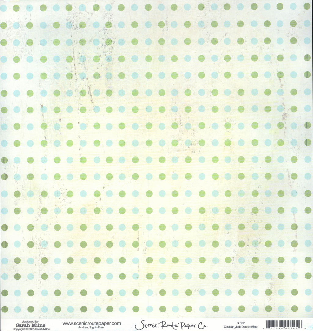 Cerulean Jade Dots on White