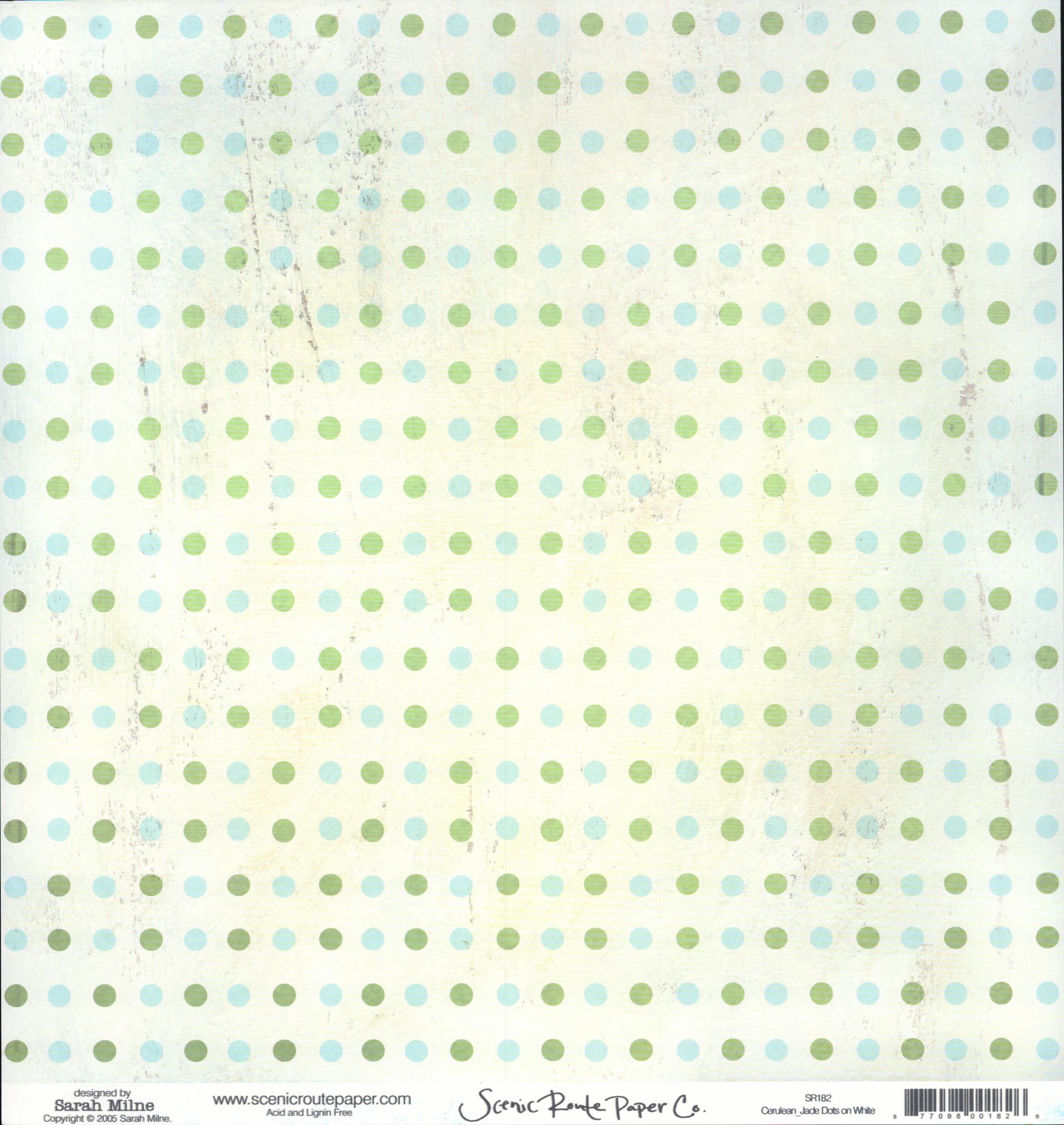 Cerulean Jade Dots on White