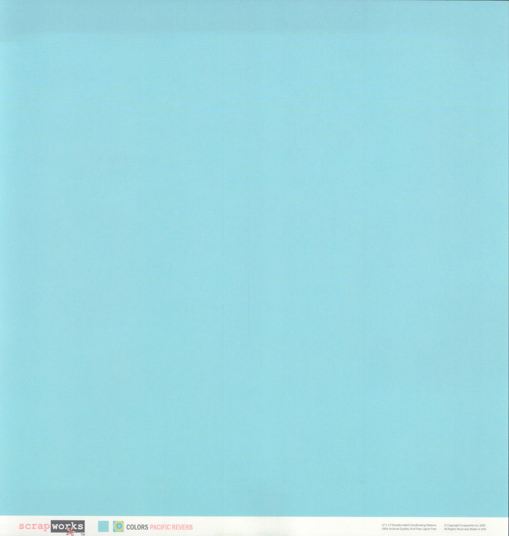 Scrapworks Colors Pacific Reverb solid aqua side