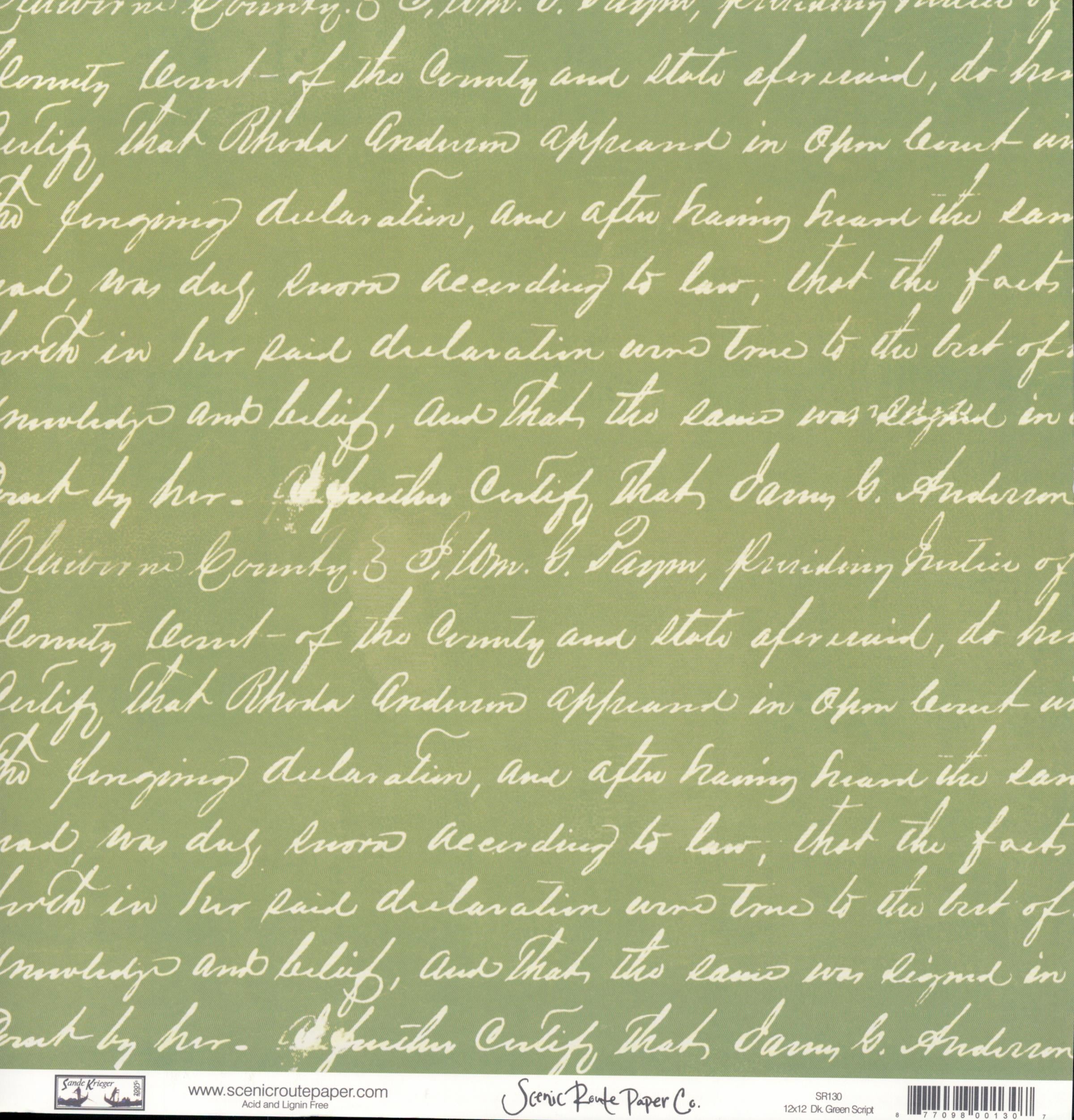 Dk Green Script - Umbrella Stripes