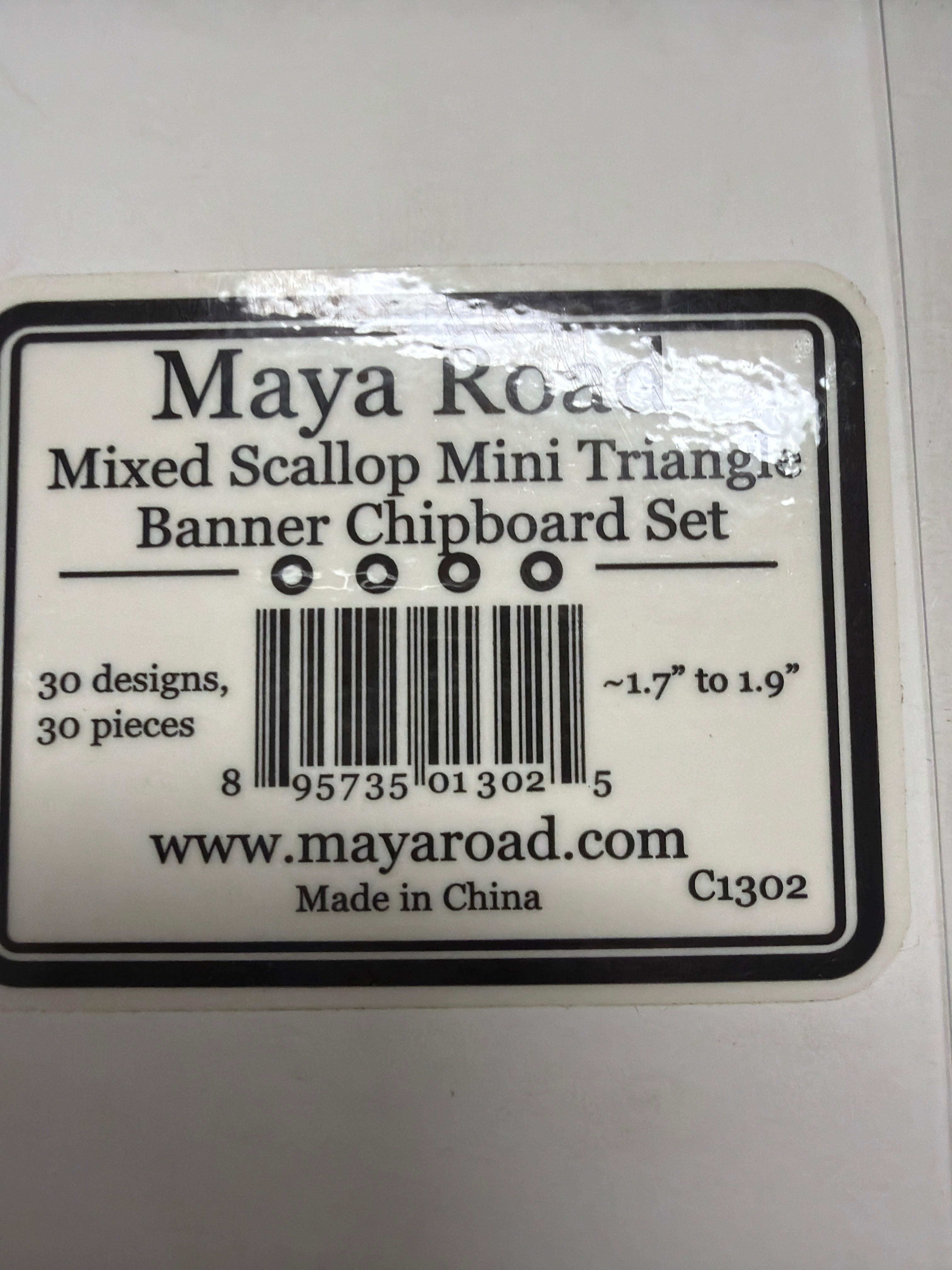 Maya Road Mixed Scallop Mini Triangle Banner Chipboard Set