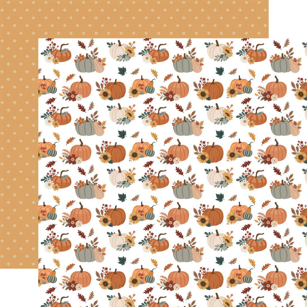 Feels Like Fall — Gourd Gathering 12×12 Double-Sided Paper