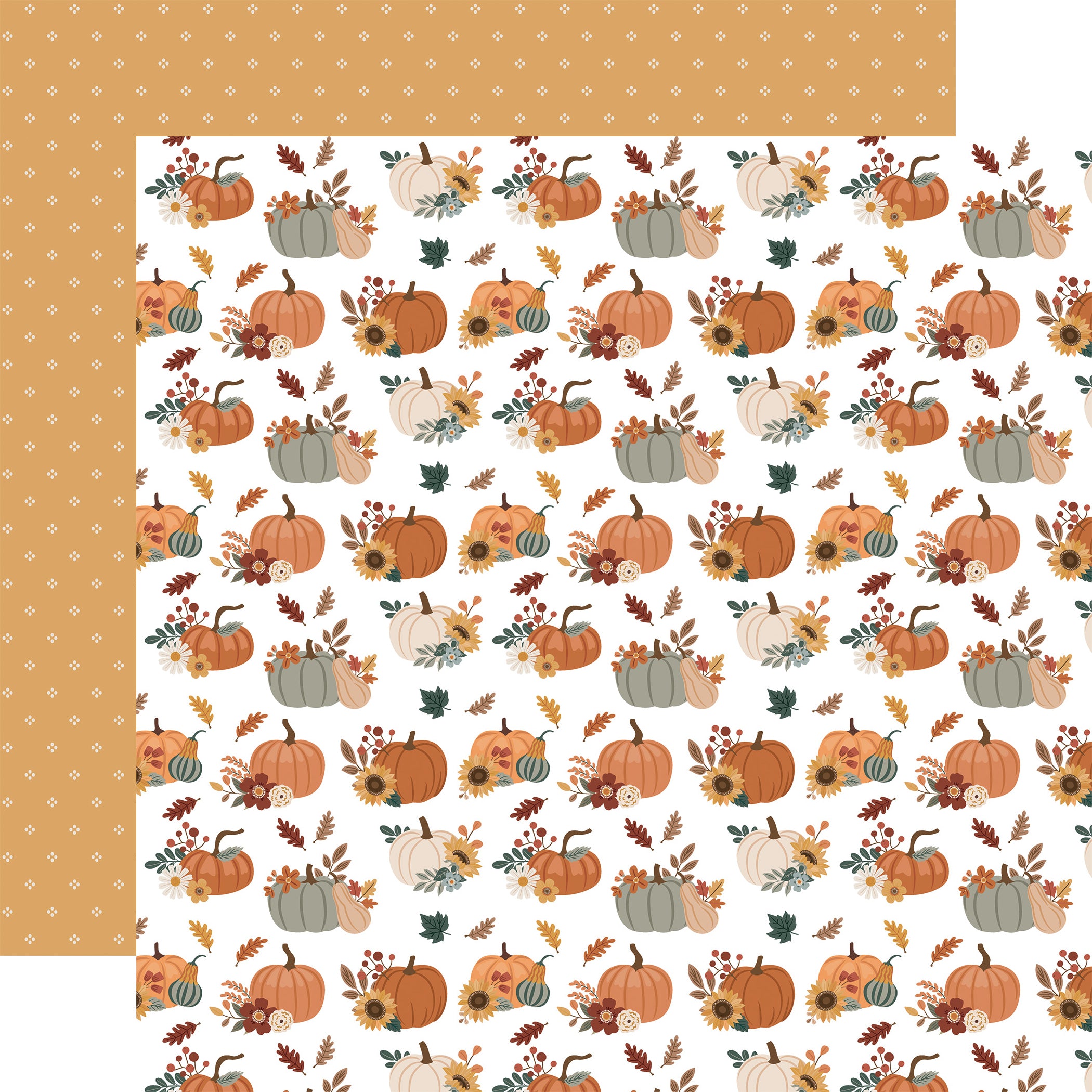 Feels Like Fall — Gourd Gathering 12×12 Double-Sided Paper