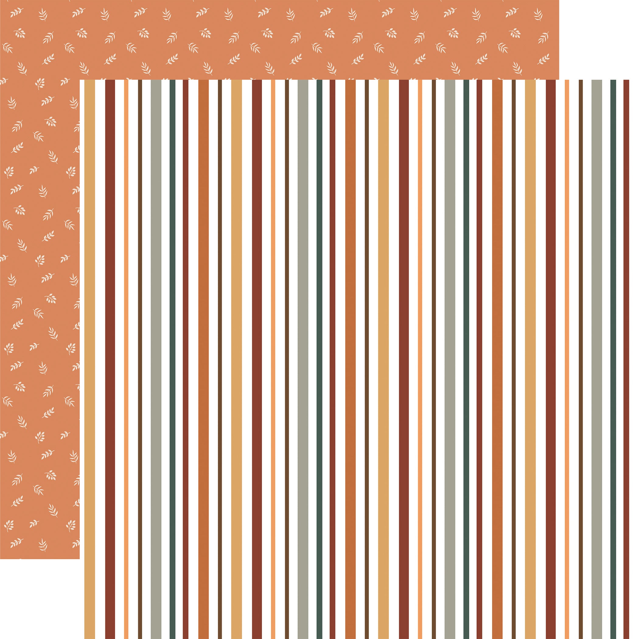 Feels Like Fall — Pumpkin Spice Stripes 12×12 Double-Sided Paper
