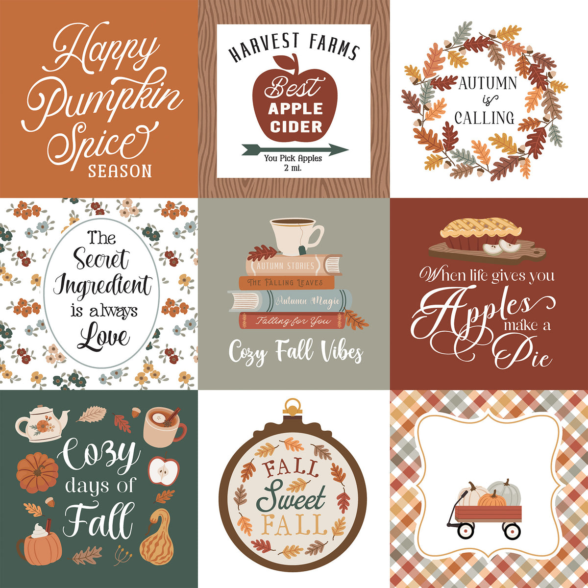 Feels Like Fall — 4×4 Journaling Cards 12×12 Double-Sided Paper