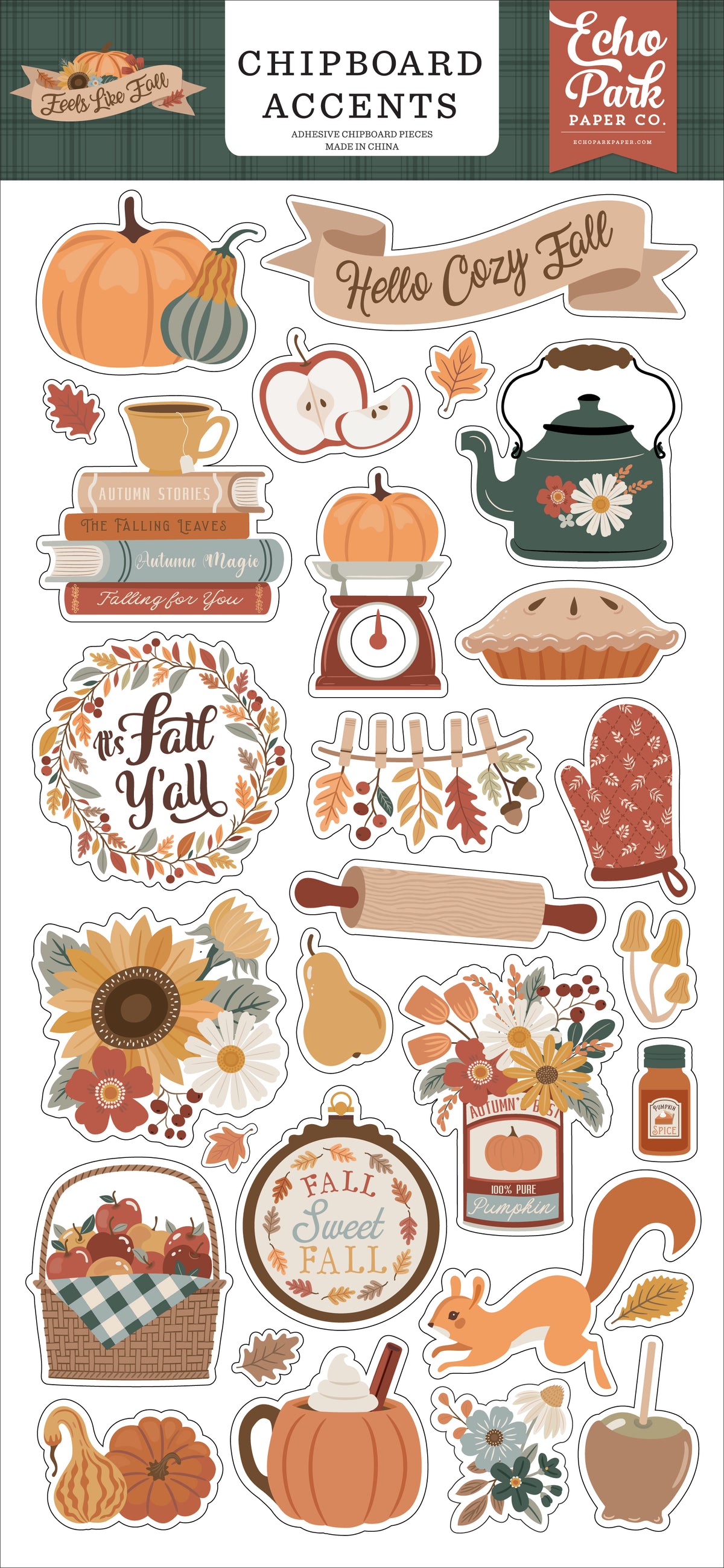 Feels Like Fall 6×13 Chipboard Accents