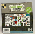 DCWV Green Stack Chipboard - 105 Shapes and Letters