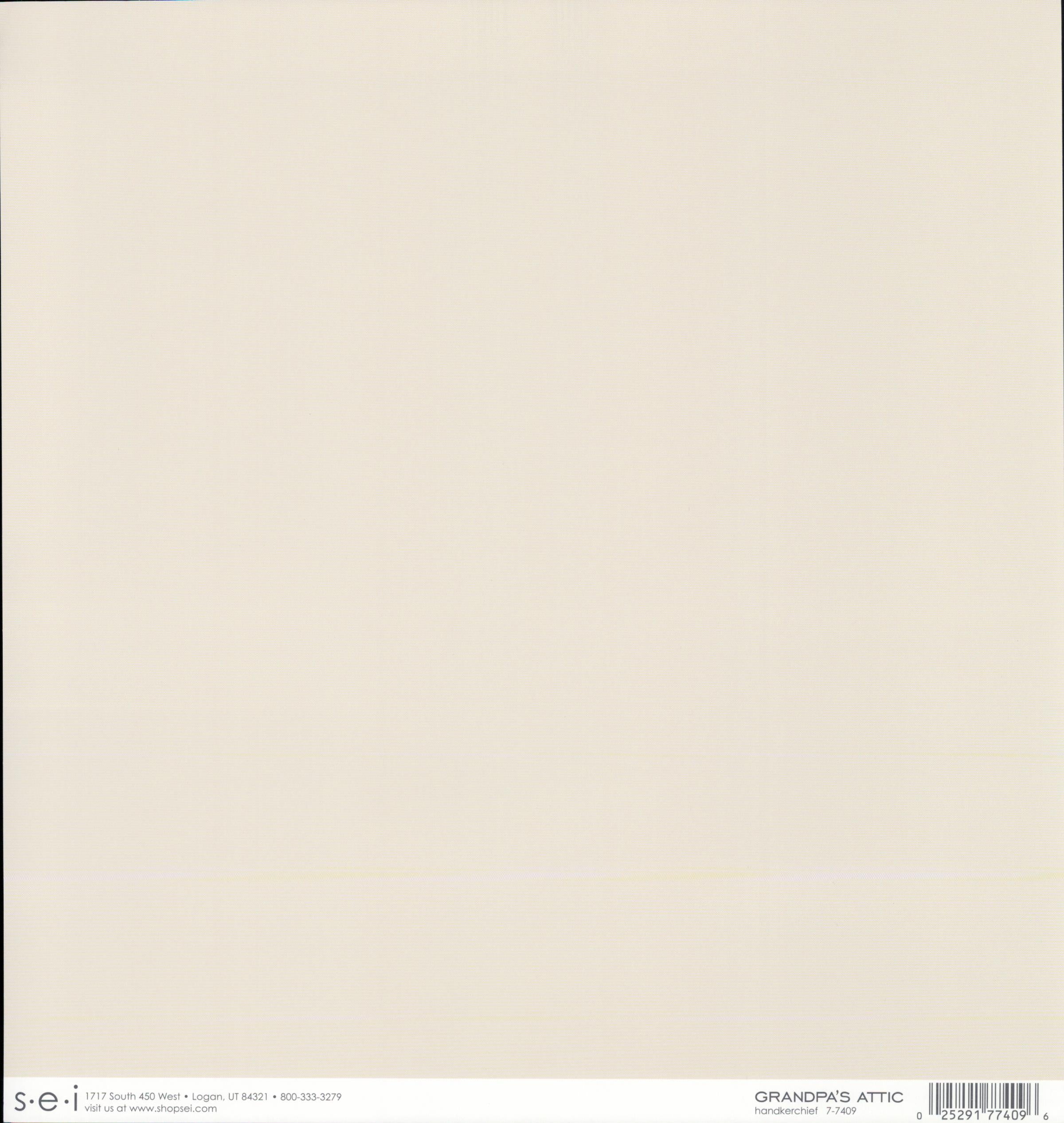 SEI Grandpa's Attic Handkerchief 12x12 cardstock — solid warm cream linen-toned paper