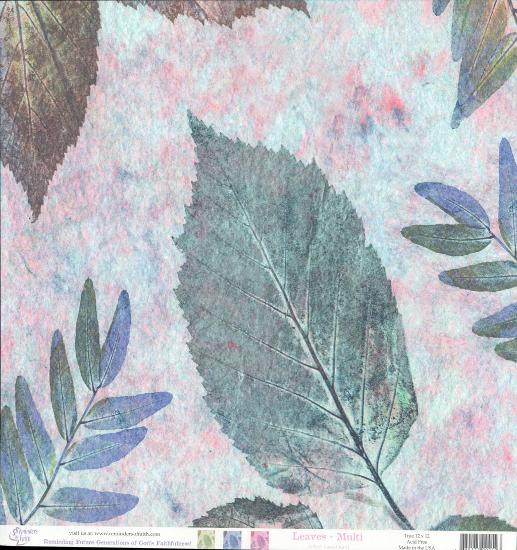 Reminders of Faith Leaves Multi 12x12 Double-Sided Cardstock