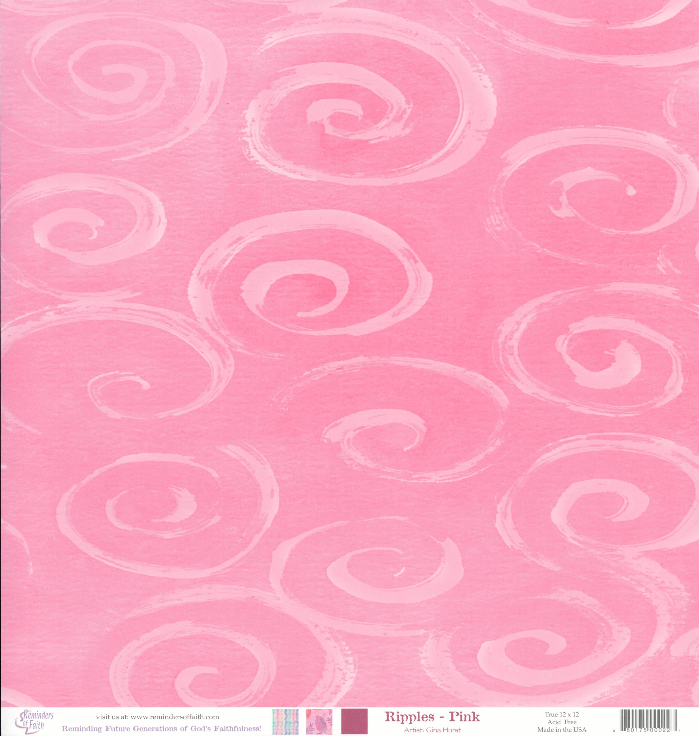 Reminders of Faith Ripples Pink 12x12 Cardstock