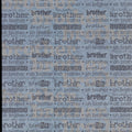 It Takes Two Brother Words 12x12 scrapbook paper - brother and oh brother in mixed dark typography on slate blue background