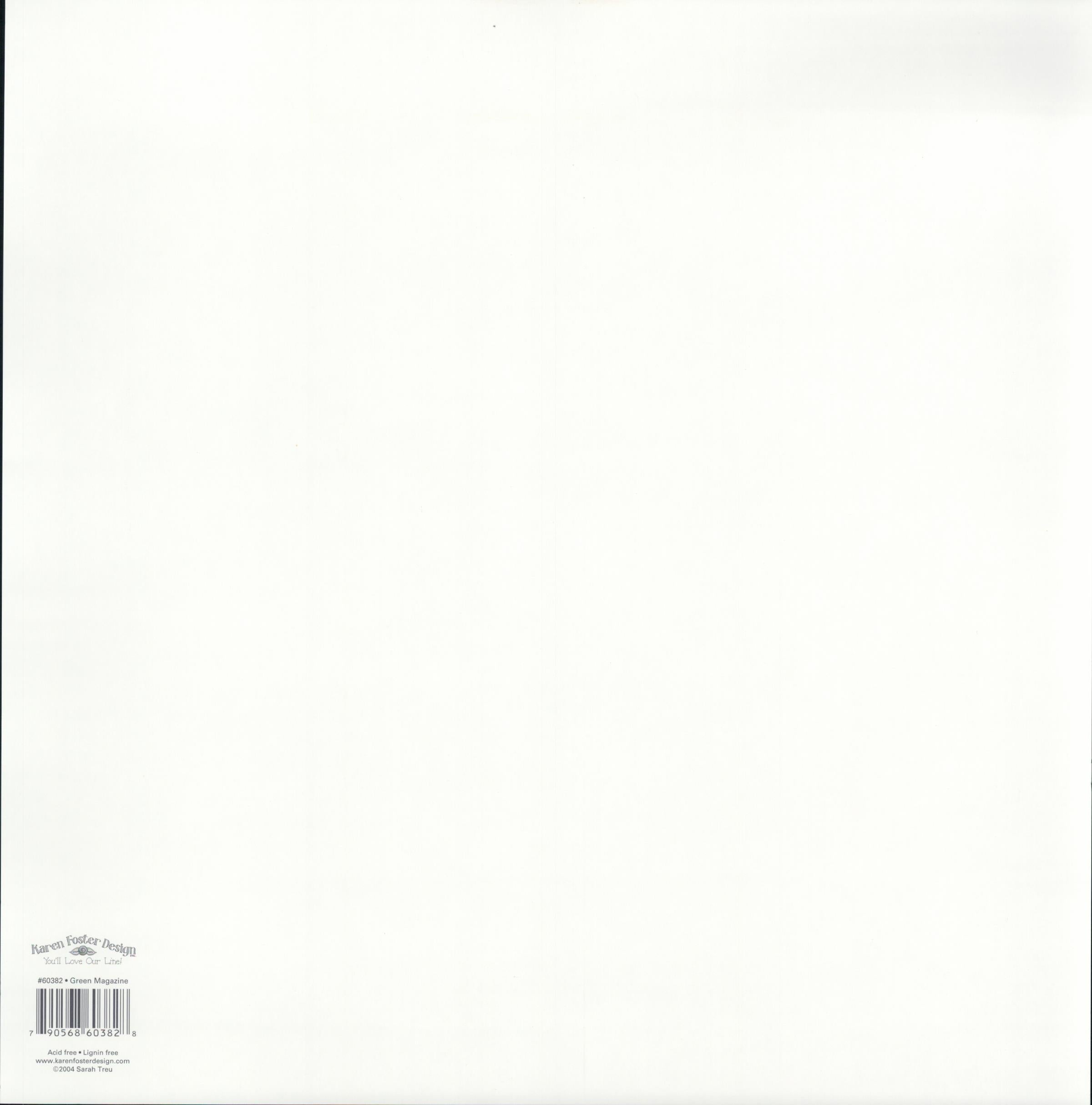 Karen Foster Design Green Magazine 12x12 scrapbook paper - reverse side, acid free and lignin free, item 60382, Made in USA