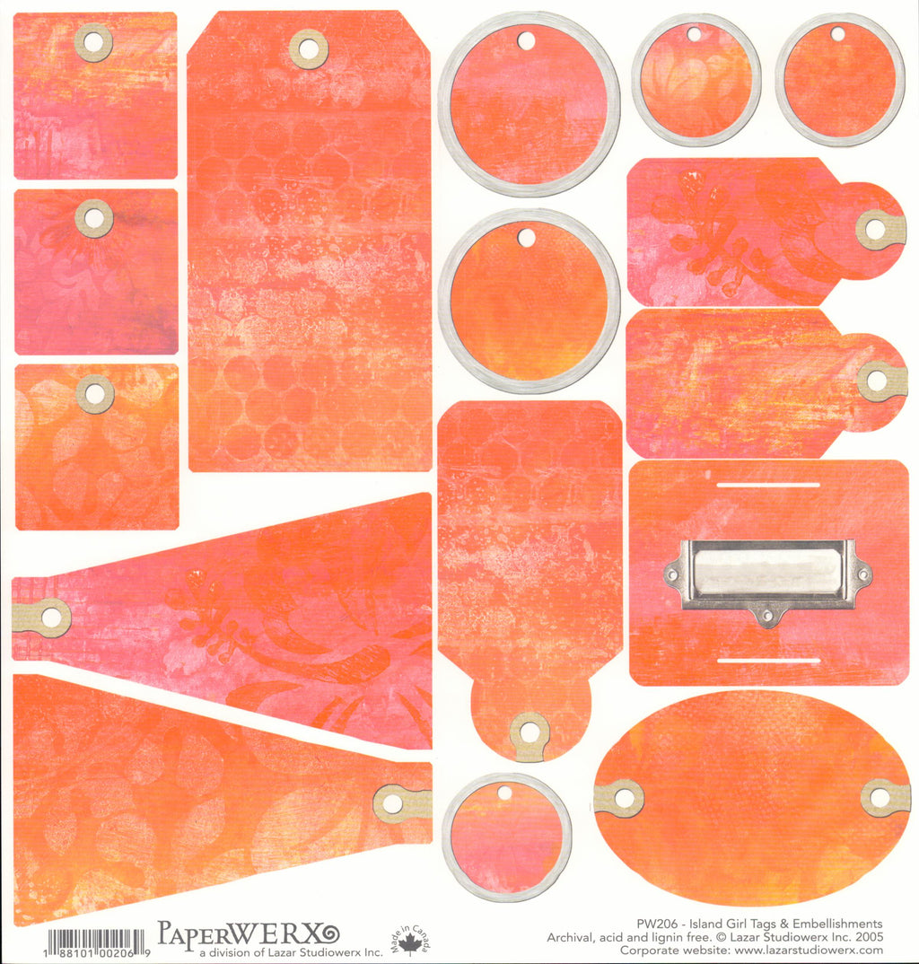 Island Girl Tags & Embellishments 12x12