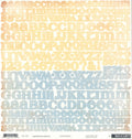 Basic Grey SweetPea Jack Letter Stickers 12x12 - full double alphabet in soft powder blue and butter yellow linen-textured letters