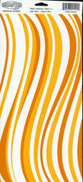 Sassafras Lass MiyM Caramel Waves cardstock sticker sheet with flowing vertical waves in golden yellow, amber and burnt orange on white