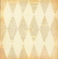 Design Originals Elizabeth's Travels Diamonds 12x12 scrapbook paper with aged German Gothic text columns in warm golden sepia tones