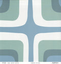 Sassafras Lass Intersection cardstock with large-scale interlocking rounded cross shapes in sage green, dusty blue and white