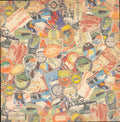 Craft Smith Jet Set Joy - Side B: dense vintage ocean liner and cruise luggage tag collage in reds, greens, blues, and golds