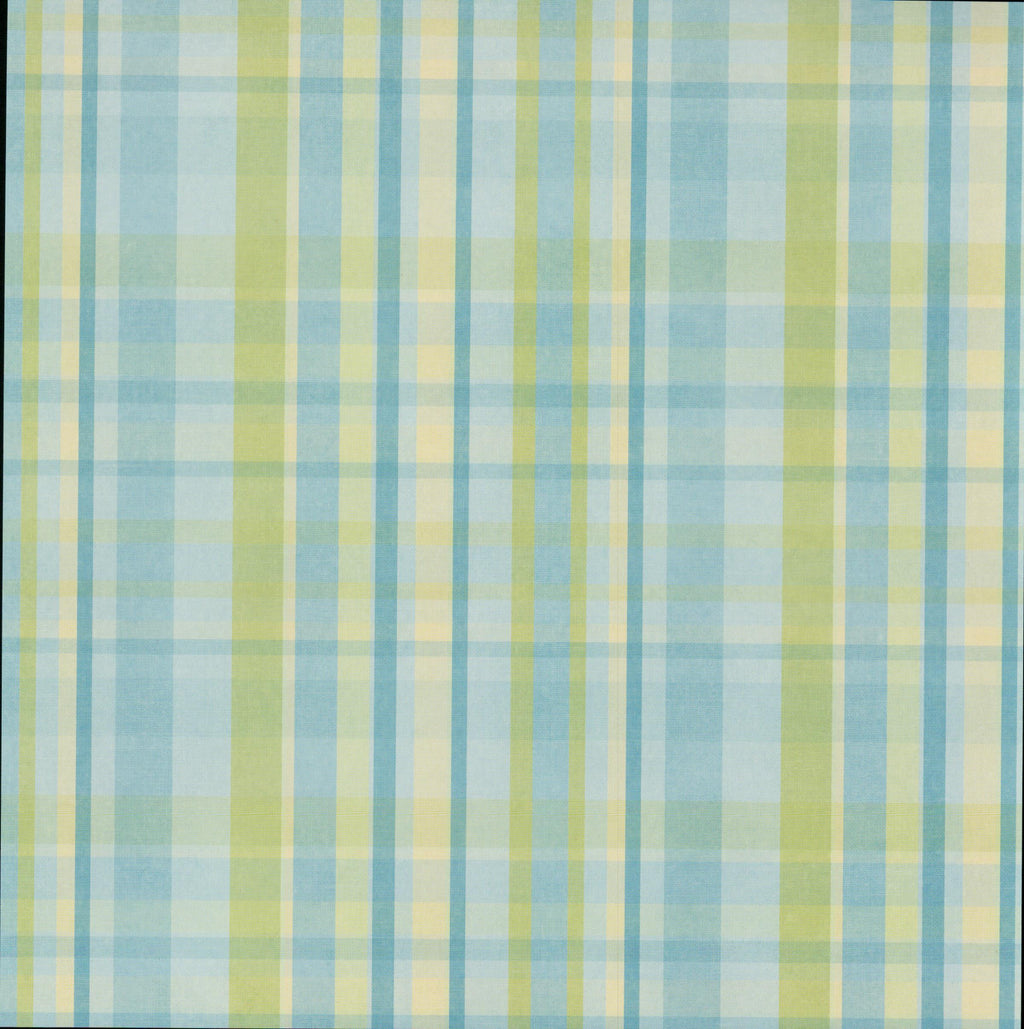 Craft Smith Jet Set Joy - Side A: pastel plaid tartan grid in sky blue, teal, lime green, and cream